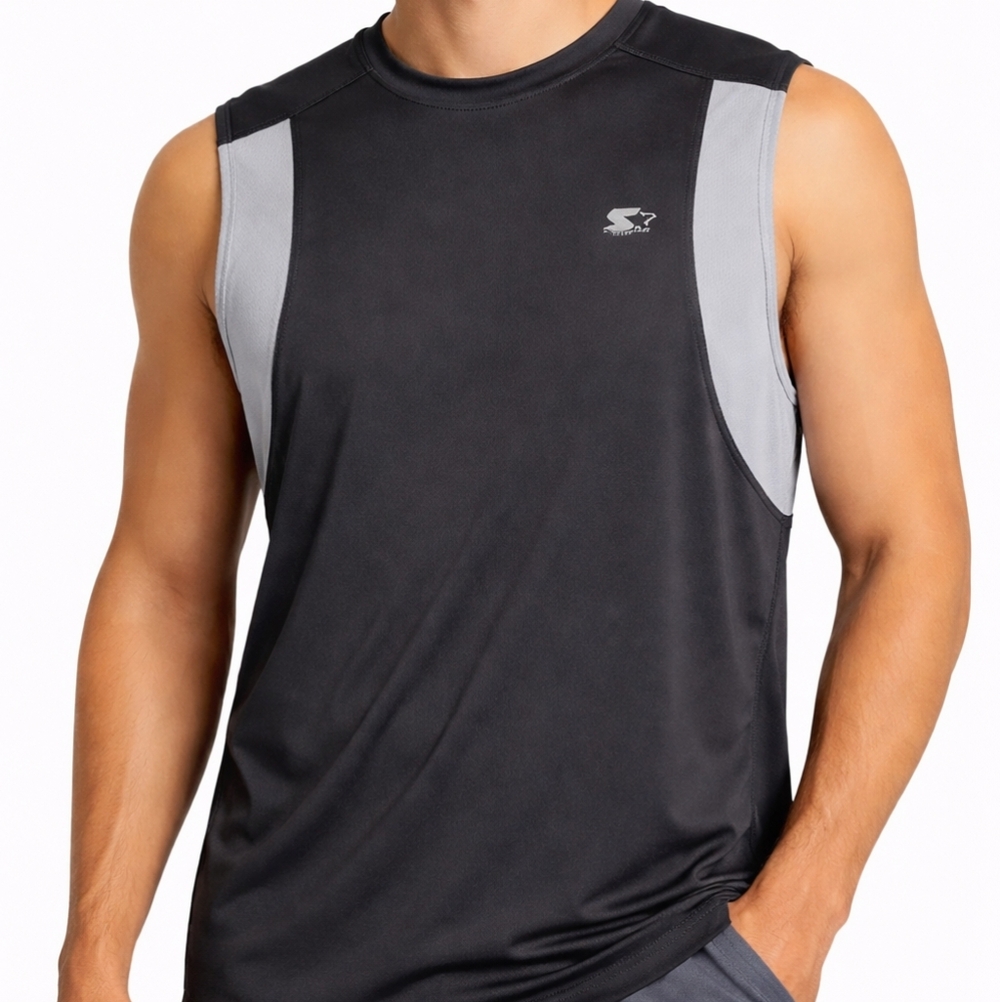 Starter Black & Gray Sleeveless Athletic Tank –‎ Men’s Medium